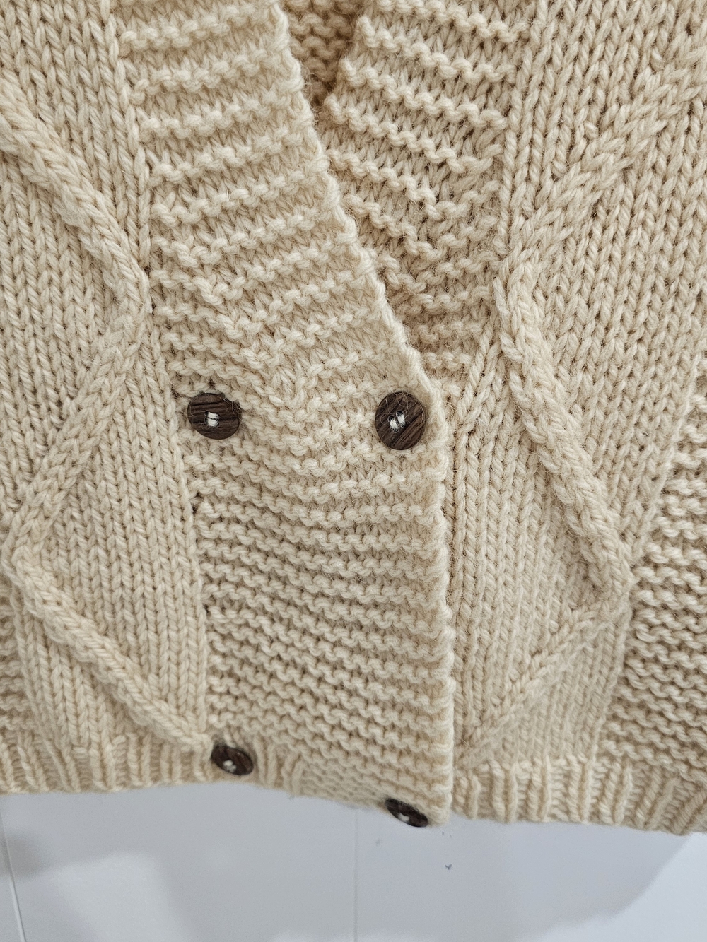 Vintage Italian 100% Virgin Wool Sweater Vest Cable Knit Academia  Unisex L Ital - Picture 3 of 8